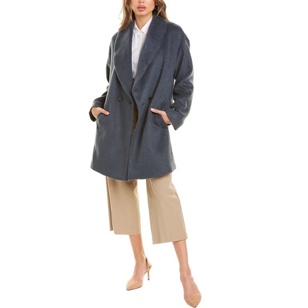Avec Les Filles Shawl Collar Coat in Steel - Picture 2 of 14